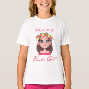 Blume Mädchen Vorschlag rosa Drehbuch niedlich T-Shirt
