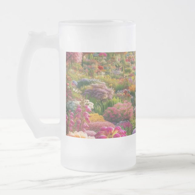 Blume Magic - ein Farbparadies Mattglas Bierglas (Links)