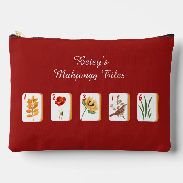 Blume Mahjong Tiles Zubehörtasche (Vorderseite)