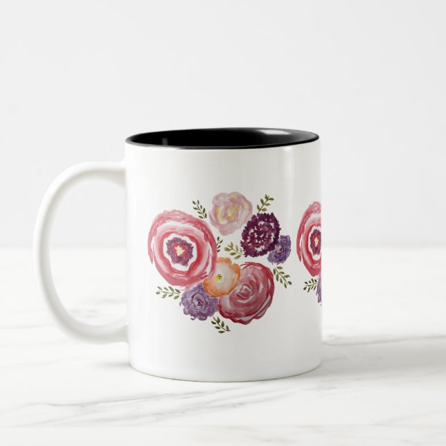 Blume Malerei Bouquet Kaffee Tasse (Links)