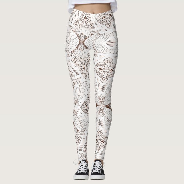 Blume Mandala 1 Leggings (Vorderseite)
