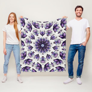 Blume Mandala Abstrakt Kaleidoskopisches Muster Fleecedecke