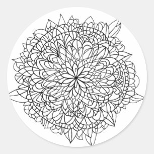 BLUME MANDALA ART FÜR SPIRITUELLE MEDITUNG RUNDER AUFKLEBER