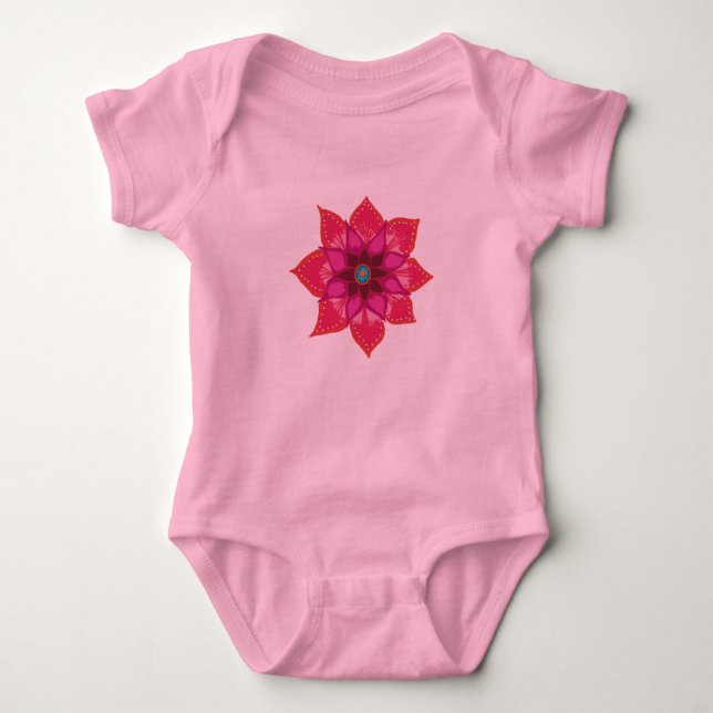 Blume mandala Baby Jersey Bodysuit Baby Strampler (Vorderseite)