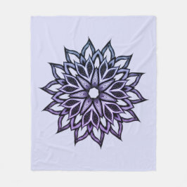 Blume Mandala Blue Violet Floral Art Fleecedecke