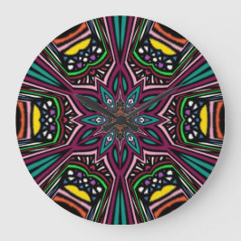 Blume Mandala Große Wanduhr