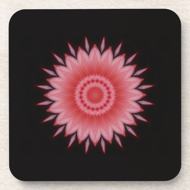 Blume Mandala in Rosa Getränkeuntersetzer (Vorderseite)