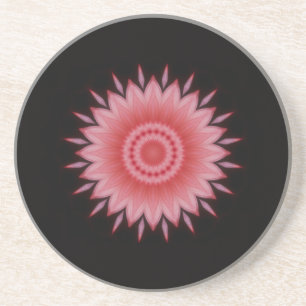 Blume Mandala in Rosa Sandstein Untersetzer