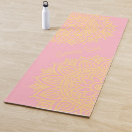 Blume Mandala in Rosa und Pfirsichfarben Yogamatte
