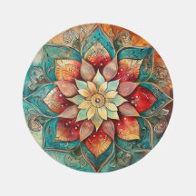 Blume Mandala Jewel Tone Floral Rug