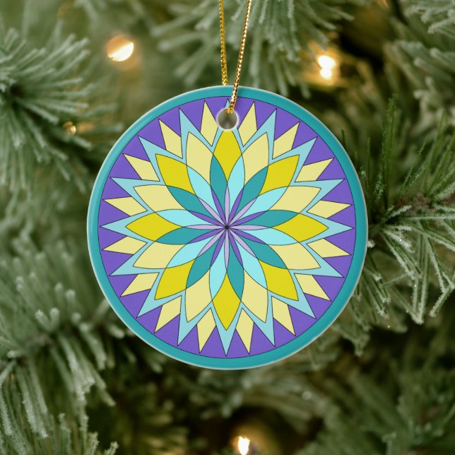 Blume Mandala Keramik Ornament (Baum)