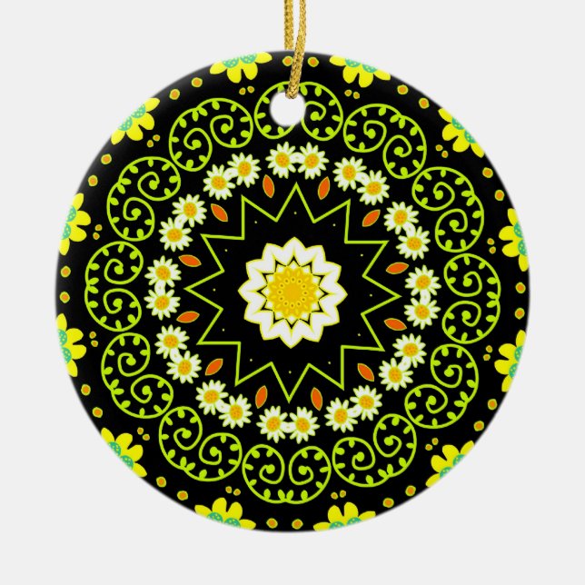Blume Mandala Keramikornament (Vorne)