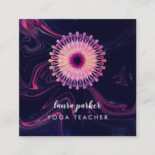 Blume Mandala Medizin Yoga Quadratische Visitenkarte