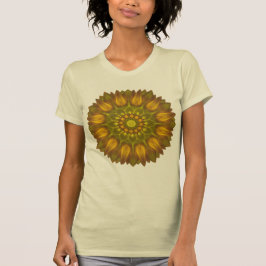 Blume Mandala mit leuchtenden Gelbtönen T-Shirt