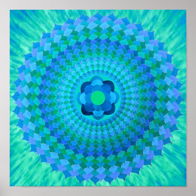 Blume-Mandala-Plakat Poster (Vorne)
