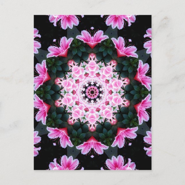 Blume Mandala Post Card Postkarte (Vorderseite)