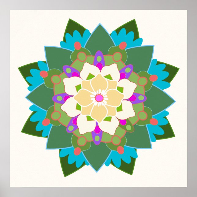 Blume Mandala Poster (Vorne)