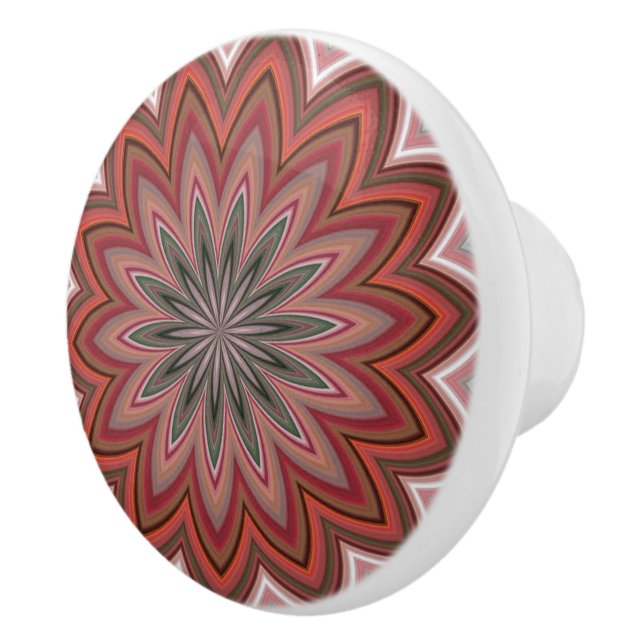 Blume Mandala Red Keramikknauf (Rechts)