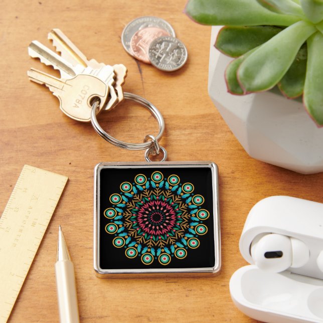 Blume Mandala Schlüsselanhänger (Schreibtisch)