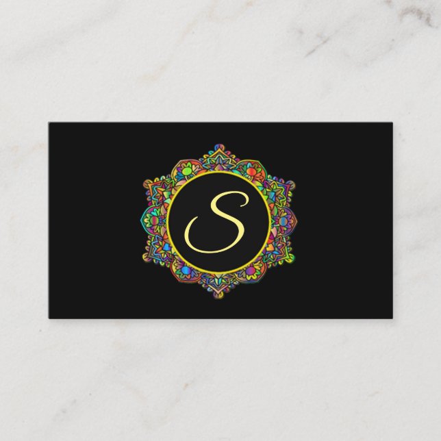 Blume Mandala Visitenkarte (Vorderseite)