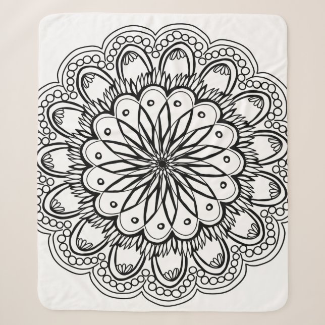 Blume Mandalahand zeichnend Sherpadecke (Vorderseite)
