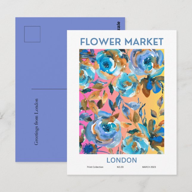 Blume Market Cities of the World London Custom Postkarte (Vorne/Hinten)