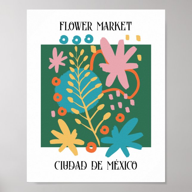 Blume Market Editable Mexiko Stadt Poster (Vorne)