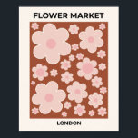 Blume Market London Retro Blume Terracotta Beige Poster<br><div class="desc">Blume Markt Stockholm: abstrakte Blumenkunst - Retro-Blume drucken - Terrakotta / Rost / Braun und Beige.</div>