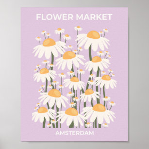 Blume Markt Amsterdam Abstrakt Retro Daisies Poster