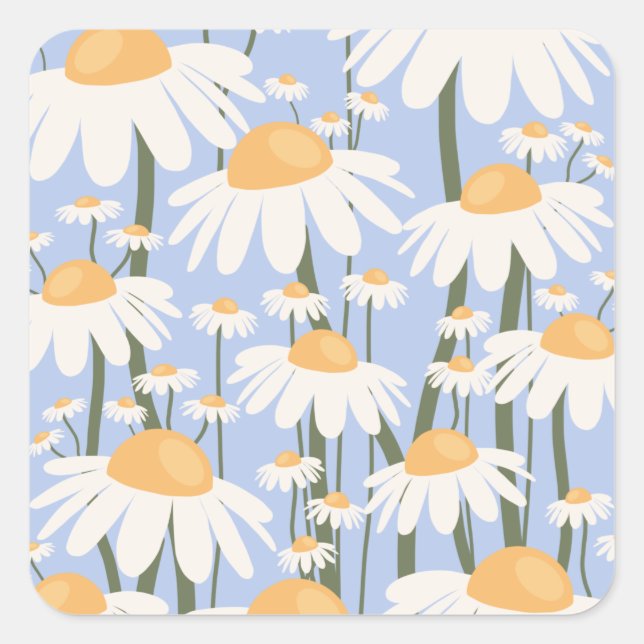 Blume Markt Florenz Pastel Blauer Retro Quadratischer Aufkleber (Vorderseite)