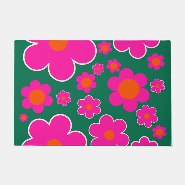 Blume Markt Honolulu Moderne Dekoration Retro Blum Fußmatte (Vorderseite)