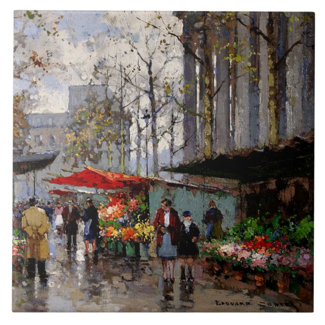Blume Markt La Madeleine Fliese (Vorderseite)