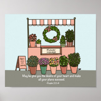 Blume Markt Psalm 20:4 Digitale Kunstdrucke Poster