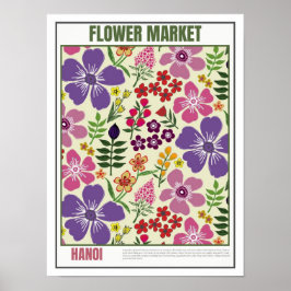 Blume Markt Südostasien Hanoi Poster