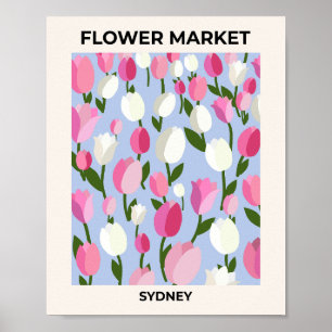 Blume Markt Sydney Tulips rosa und blau Poster