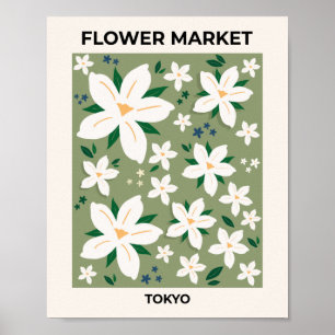 Blume Markt Tokio Modernes Design Poster