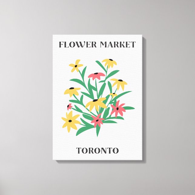 Blume Markt Toronto Rosa Gelbe Sterne Leinwanddruck (Vorderseite)