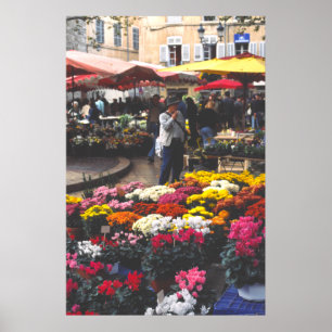 Blume, Markttag, Aix-en-Provence Poster