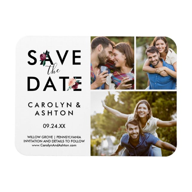 Blume | Maroon 3 Foto Save the Date Magnet (Horizontal)
