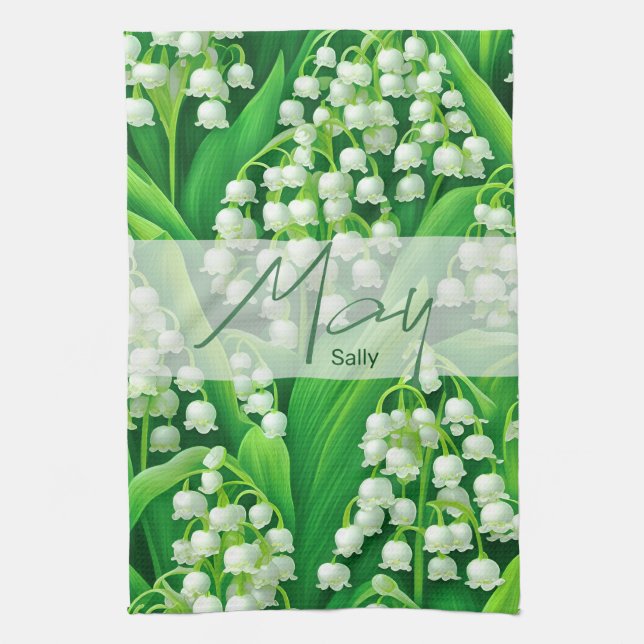 Blume May Lilly im Tal Geschirrtuch (Vertikal)