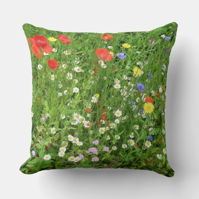 Blume Meadow Throw Kissen (Vorderseite)