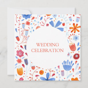 Blume Meadow Watercolor Hochzeit Einladung