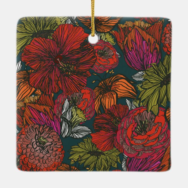 Blume Medley Keramikornament (Rückseite)