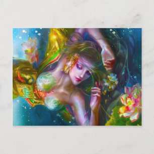 Blume Mermaid Postkarte