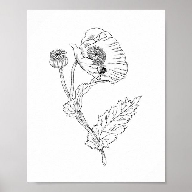 Blume Minimalistisch Poster Paper (Matte) (Vorne)