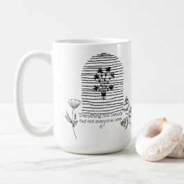 Blume mit Anführungszeilentext Kaffeetasse