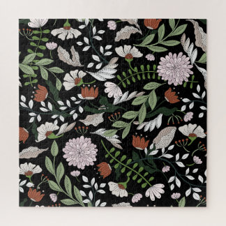 Blume mit antiken Gravierungen handbemalt