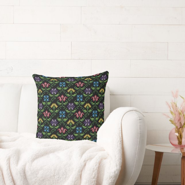 Blume mit antiken Needlepoint-Look Kopfkissen Kissen (Liege)