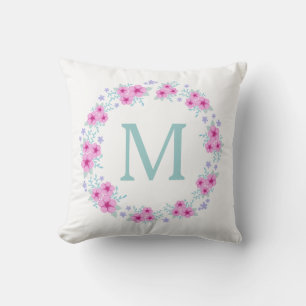 Blume mit benutzerdefinierter Monogramm Kissen