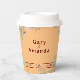 Blume mit Blätter Pappbecher